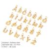 A-Z Alphabet 26 Letter Charms Set Heart Zircon Pearl Initial Letter Gold Plated Stainless Steel Pendants for DIY