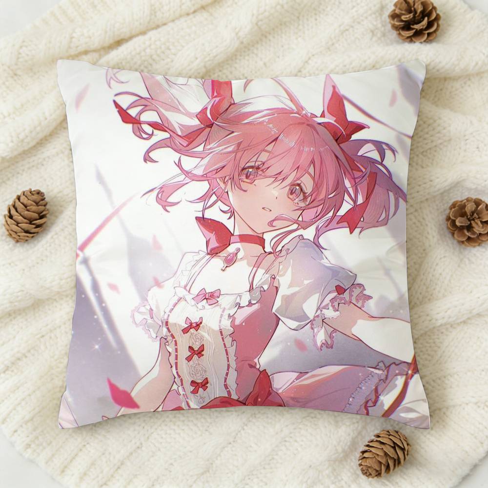 PPuella MMagi Madoka MMagica Doublesided Printed Square Decorative Cushion Cover for Sofa Living Room Home Decor