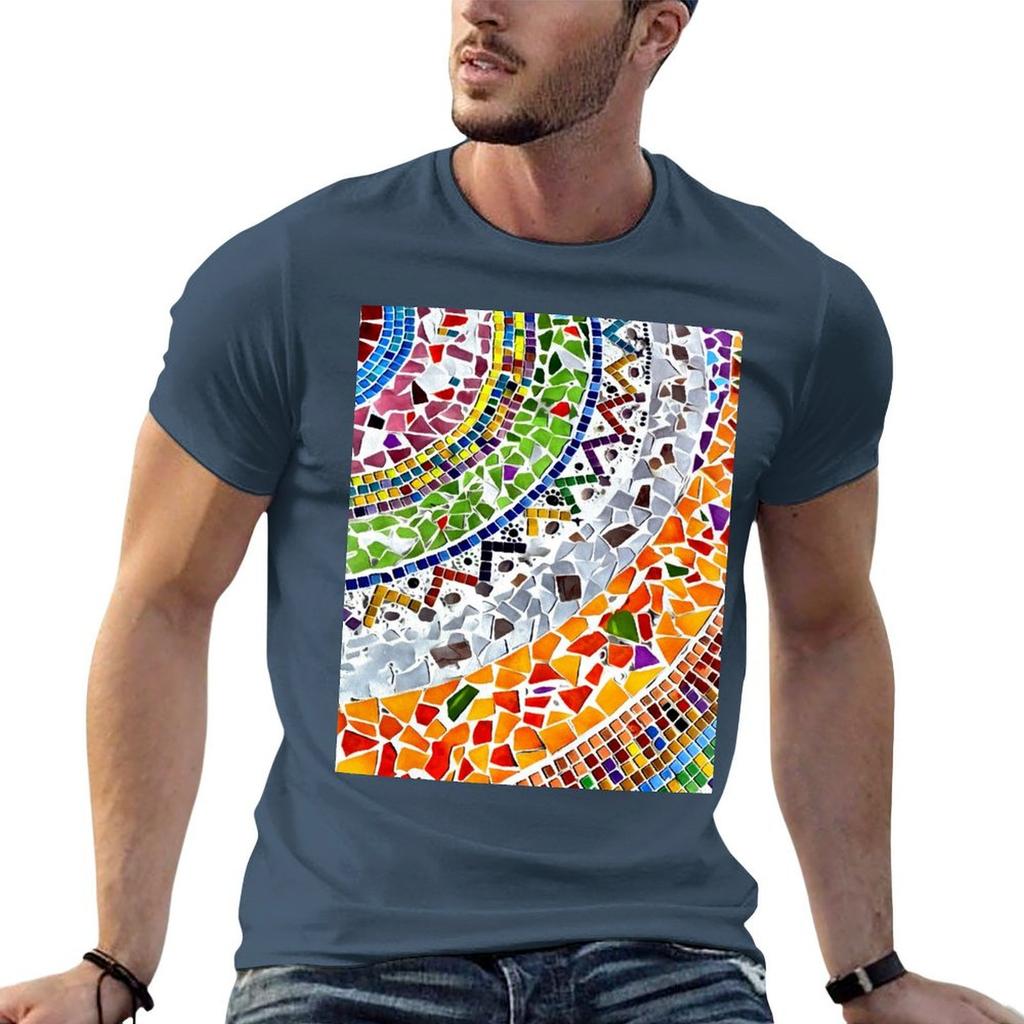 Gaudi Barselona Mosaic Tshirt Big Size Daily Wear Tshirt