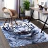 1pc. White Tiger Print Rug for Home Decor Office Carpet Chair Cover Outdoor Gift Animal Pattern Mat