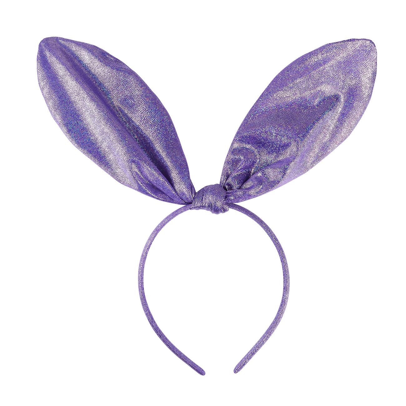 Костюм Заячьи ушки Хэллоуин-тематический Красочный головной убор Повязки на голову Праздничные Заячьи ушки Повязки на голову Для костюмных аксессуаров Подарок фиолетовый