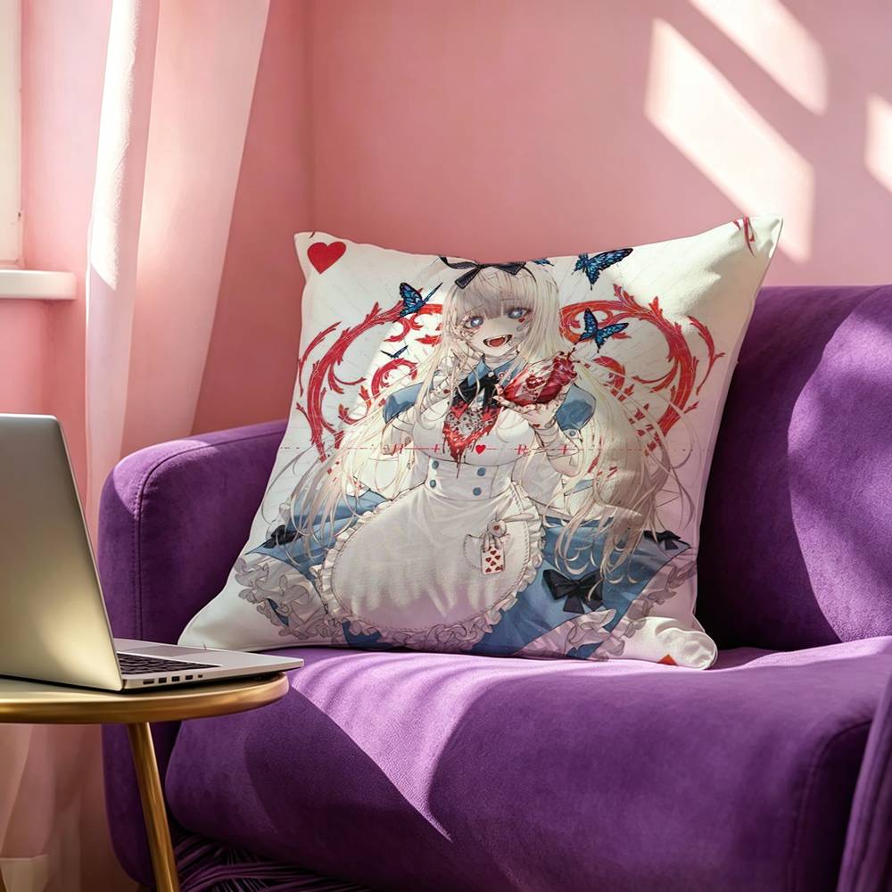 Anime Game Cool TTwistedWonderland Manga Pillow Case Square DoubleSided Sofa Cushion Cover Bedroom Bedside Pillow