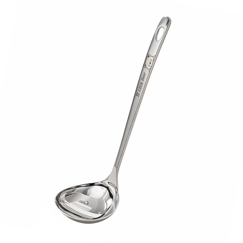 316 Edelstahl Löffel mit langem Stiel Suppenlöffel Hitzebeständig Große Kapazität Schlitzlöffel Silber Leicht zu reinigen