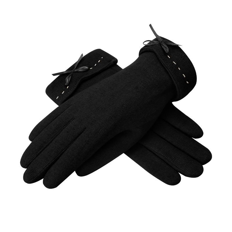 Women's Winter Wool Gloves - Warm, Thickened, Cute Korean Style, Thin, Touchscreen-Ready (Model DY03)