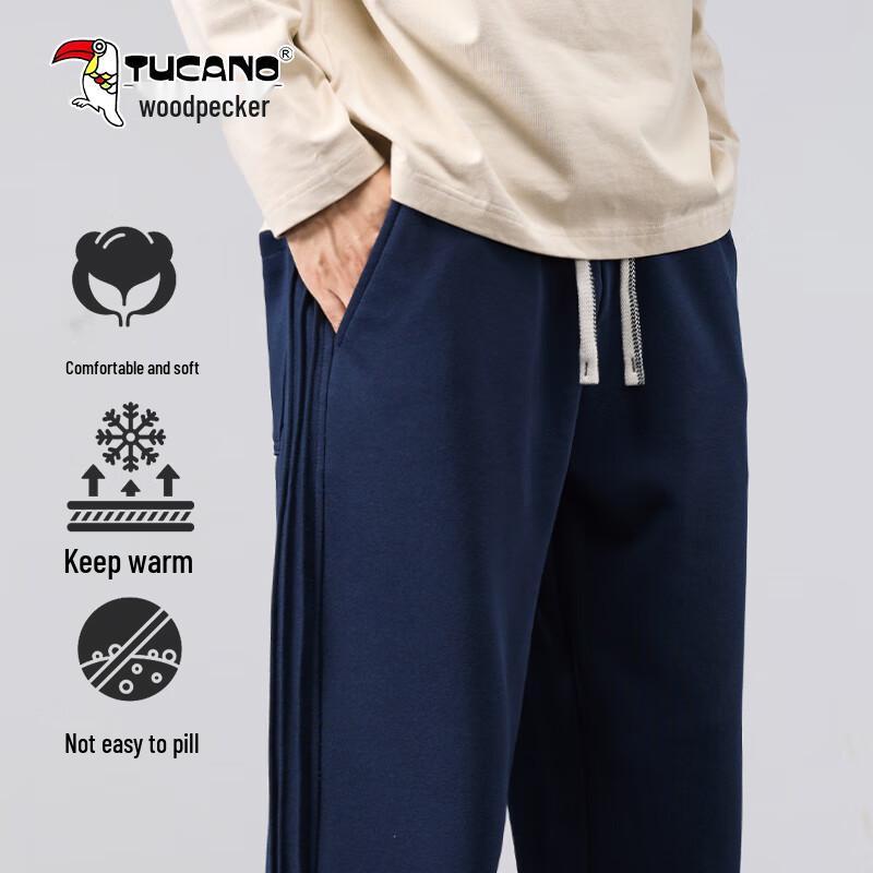 TUCANO Men's Thickened Warm Straight-Leg Casual Pants