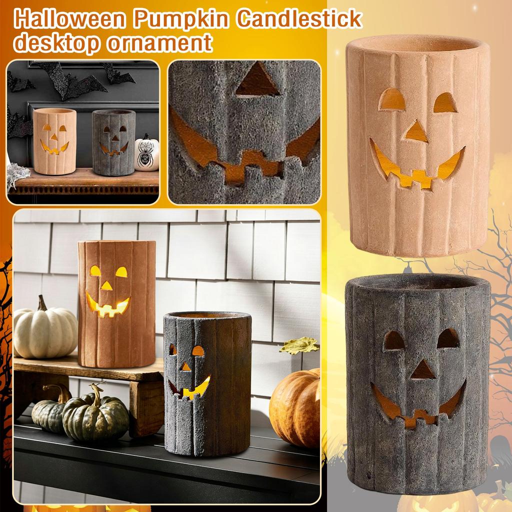 Halloween Pumpkin Candle Holder for Home Decor Fall Centerpiece