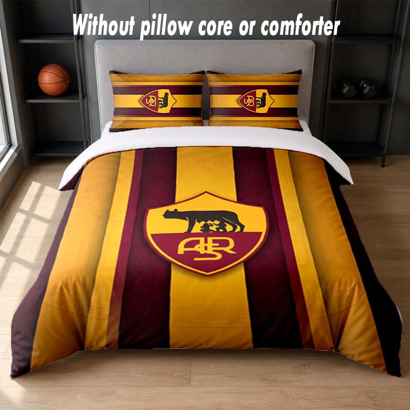 Set Biancheria da Letto Design AS Roma 1 Copripiumino + 2 Federe Morbido Traspirante Biancheria da Letto per la Casa