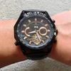 New Black Men Watches Automatic Mechanical Watch Tourbillon Clock Genuine Leather Waterproof Watch Men Military Wristwatch Man