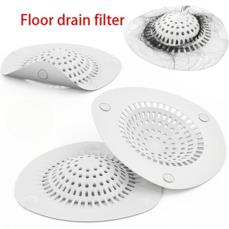1pc White Silicone Shower Drain Hair Catcher - Anti-Clog, Lightweight, Efficient Water Flow for Bathroom Use 5.0 1 Rev