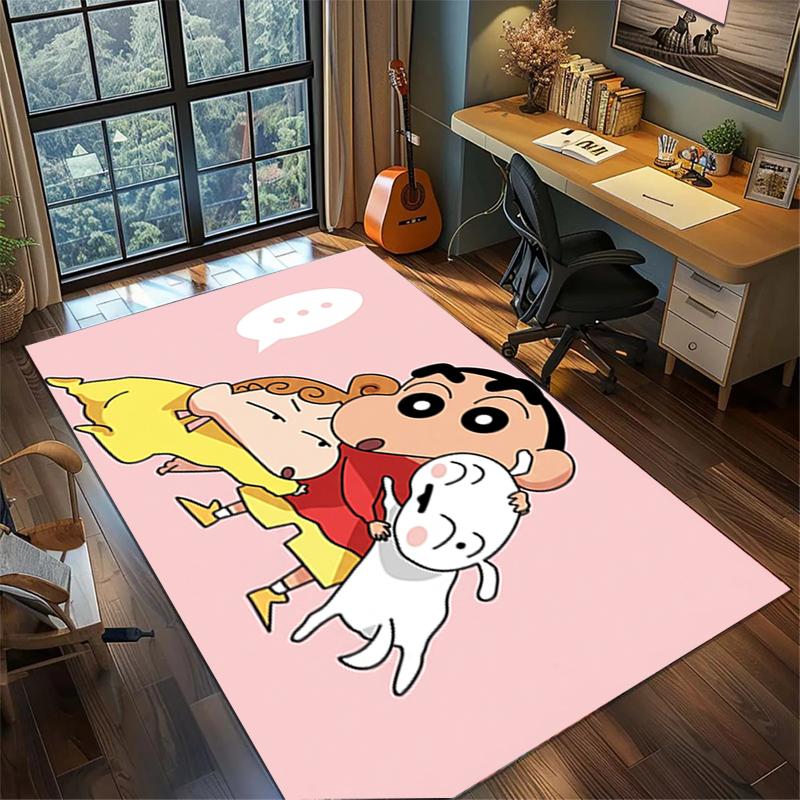 Gamer Room Decor Crayon Shin-chan Large Area Non Slip Washable Rug Carpet Floor Mat