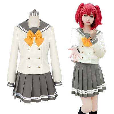 Cosplay kostým Láska se žlutým vzorem Uranohoshi Střední škola Láska Yoshiko Ruby Hanamaru Školní jevištní kostým se žlutým vzorem Velikost [Vynikající kvalita]