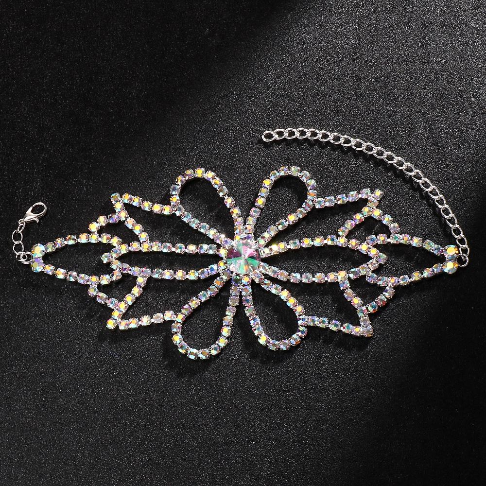 

Stonefans Цветок Браслет-цепочка на лодыжку для танца живота Женские Банкетные Аксессуары Цветной Стразы Браслет на ногу Украшения для платья