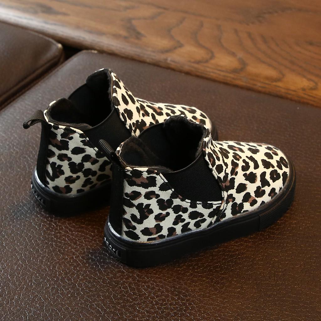 Children Kids Baby Girls Boys Leopard Winter Warm Short Boots Casual Shoes