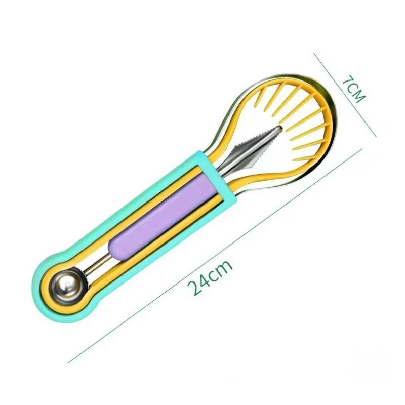 1PC Multifunctional Fruit Digging Ball Spoon Stainless Steel Watermelon Digging Ball Spoon Double Head Melon Fruit Carving Tool