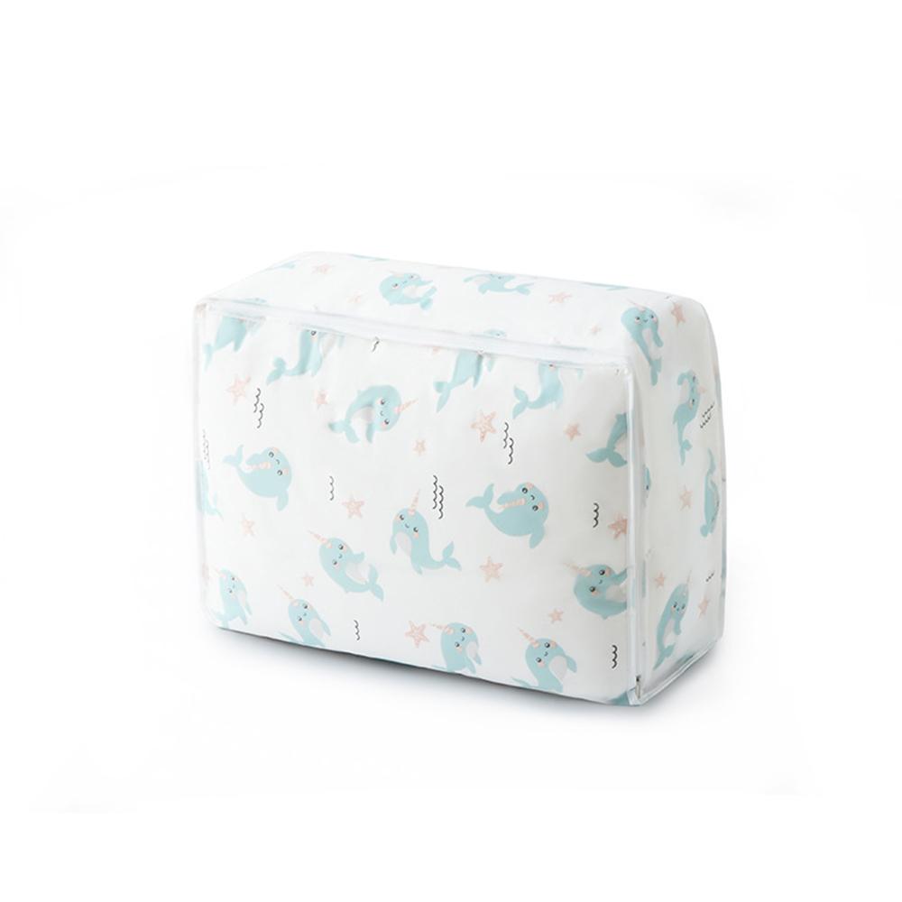 1pc Peva Printed Waterproof And Dust-Proof Quilt Storage Bag, Collapsible And Easy To Arrange, Blankets, Clothes, Bedding