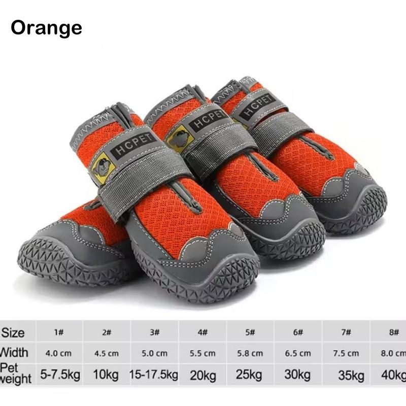 4-teiliges Hundeschuh-Set für große Hunde, atmungsaktiv, professionelle Outdoor-Hundeschuhe, rutschfest, langlebige Haustierschuhe zum Wandern, Gummisohle