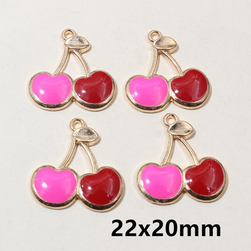 20pcs Enamel Mushroom Charms Pendant 19x19mm Alloy Metal DIY Jewelry Making Accessories for Earring Bracelet Necklace Finding