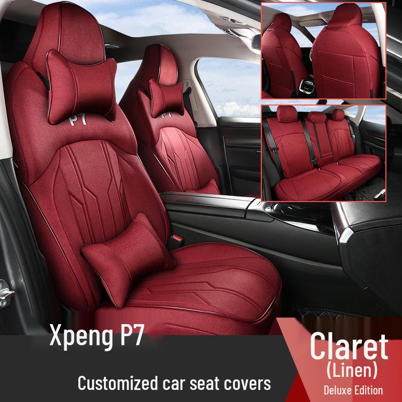 Premium Linen Seat Covers for Xpeng P7 - Universal, All-Season Car Cushion