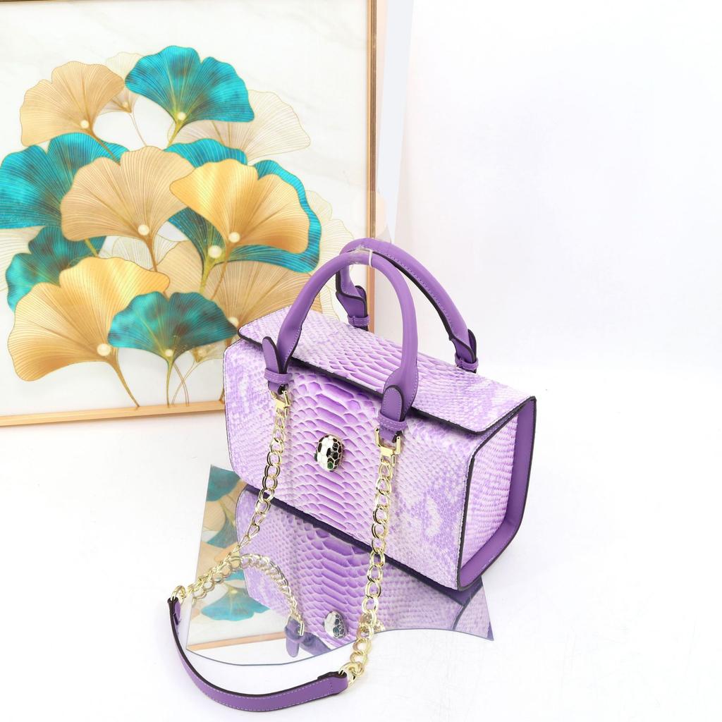 Women'S Bag High Texture Color Hand-Painted Snake Pattern Handbag Womenhandbag Storage