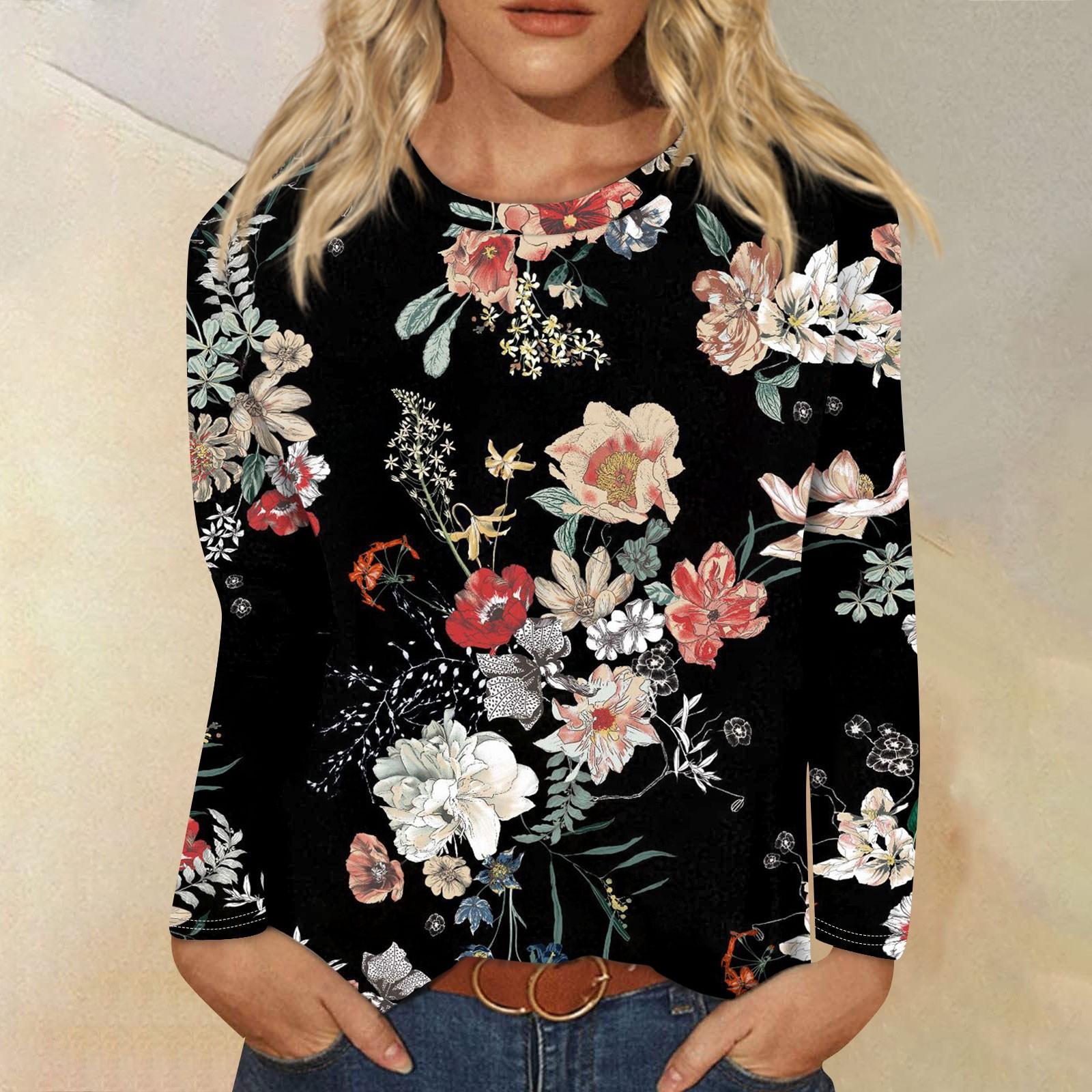 

Женская модная повседневная блузка с длинным рукавом и круглым вырезом, пуловер XL