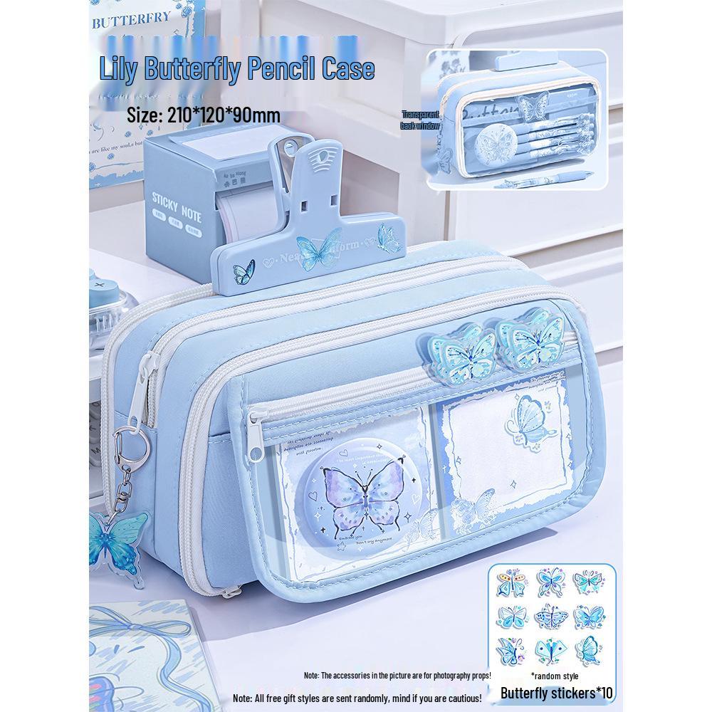 13-Layer Large Capacity Butterfly Pencil Case - 2026 Popular Student Gift Stationery Set