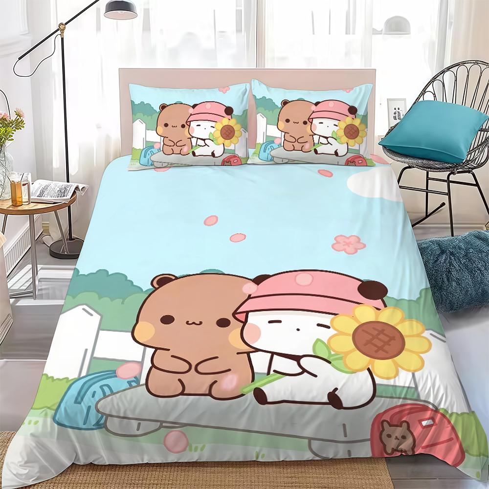 Cartoon Bubu Dudu Lovers Duvet Cover Set Home Style Bedding Soft Laundry Cotton Bed 3 Piece Set Student Dormitory Gift