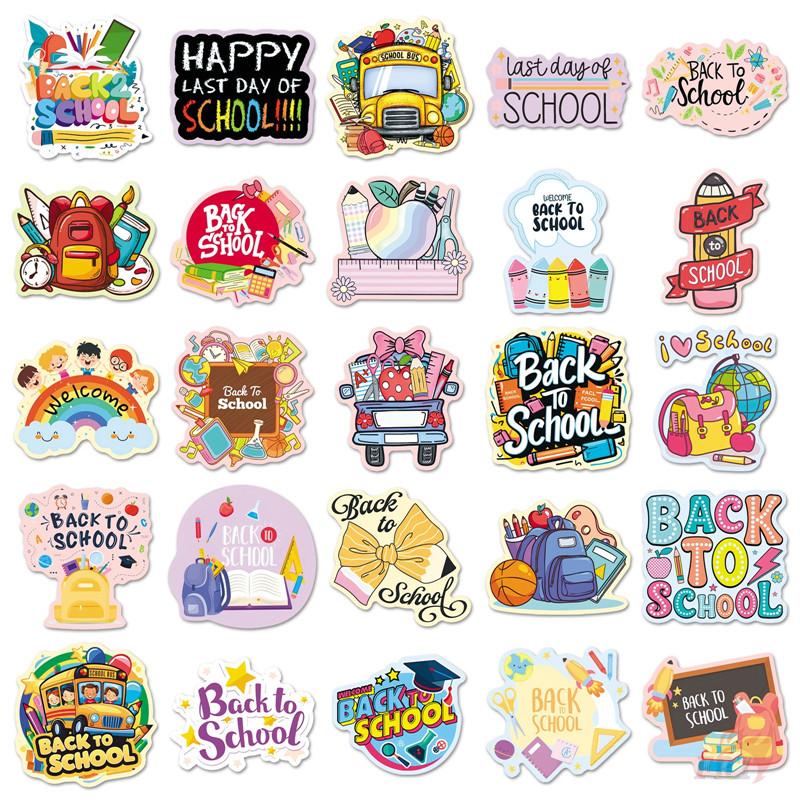 50Pcs/Set Back To School Stickers DIY Fashion Waterproof Doodle Decals Stickers