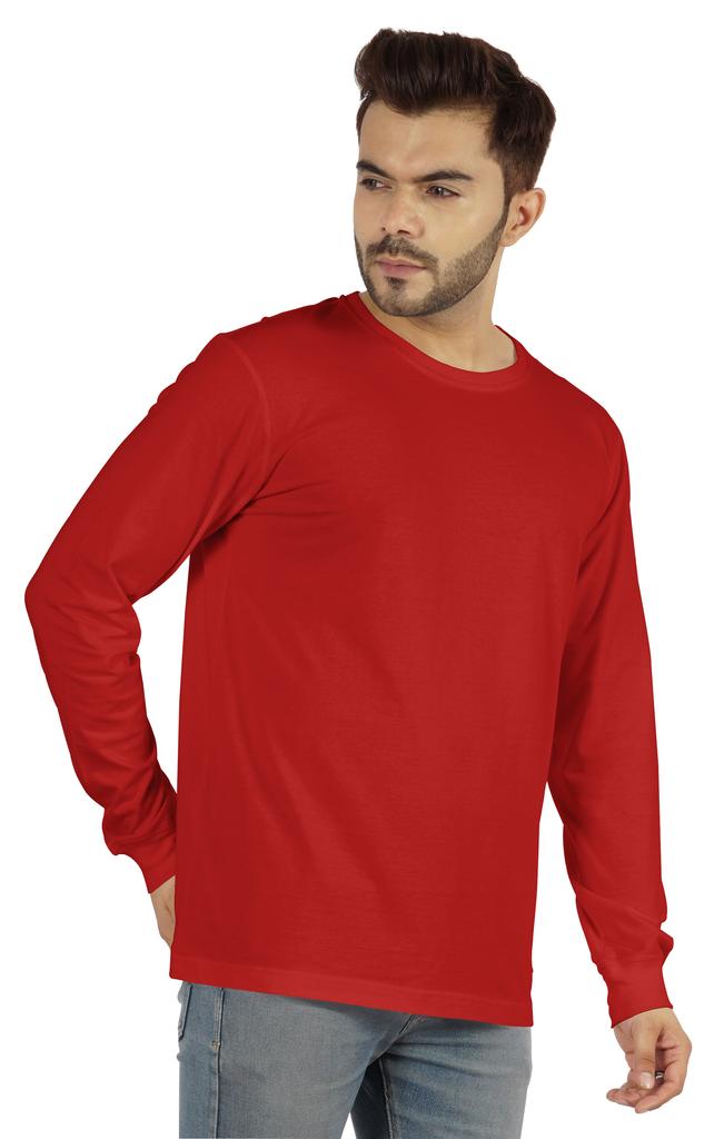 Inkmeso Men  S Cotton Long Sleeve T-shirt Basic Crew Neck Shirt