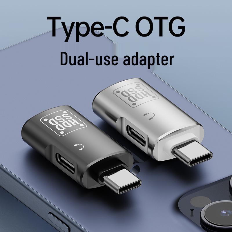 USB-C OTG Adapter for Charging and Earphones, Compatible with Apple 15 & Huawei Android Phones, PD 10W Support.