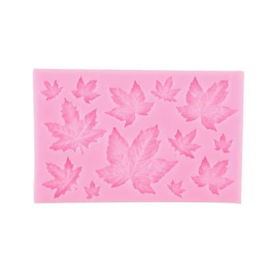 Kitchen Chocolate Sugarcraft Silicone Fondant Mold Cake Decor Maple Leaves Mould ARI
