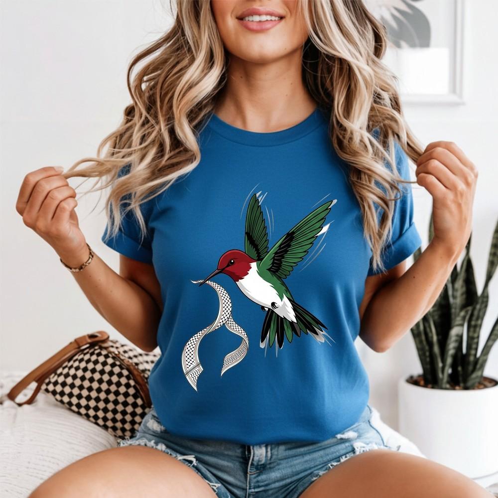 T-shirt Unisex Colibrì Palestina Keffiyeh Maglietta da Donna Pace Per La Palestina