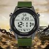 Men Digital Sports Watch Rainproof Alarm Countdown Dual Time Zone Nylon Strap Digital Watch with Stopwatch for Outdoor