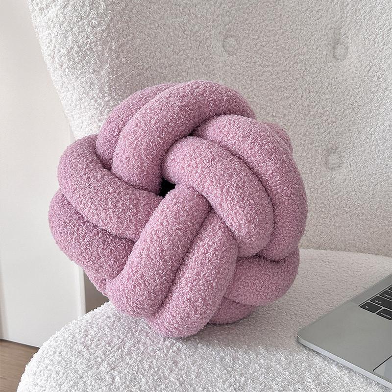 Modern Minimalist Sphere Pillow With Teddy Fleece Cover For Lounge And Sofa Decor