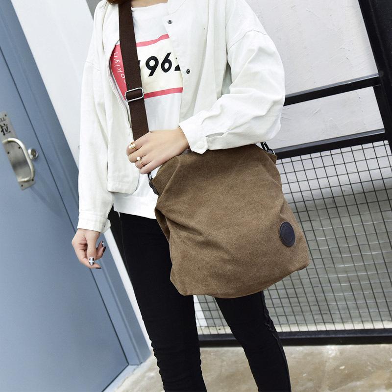Casual Female Bag Simple Literary Canvas Handbag Shoulder Messenger Bag Female