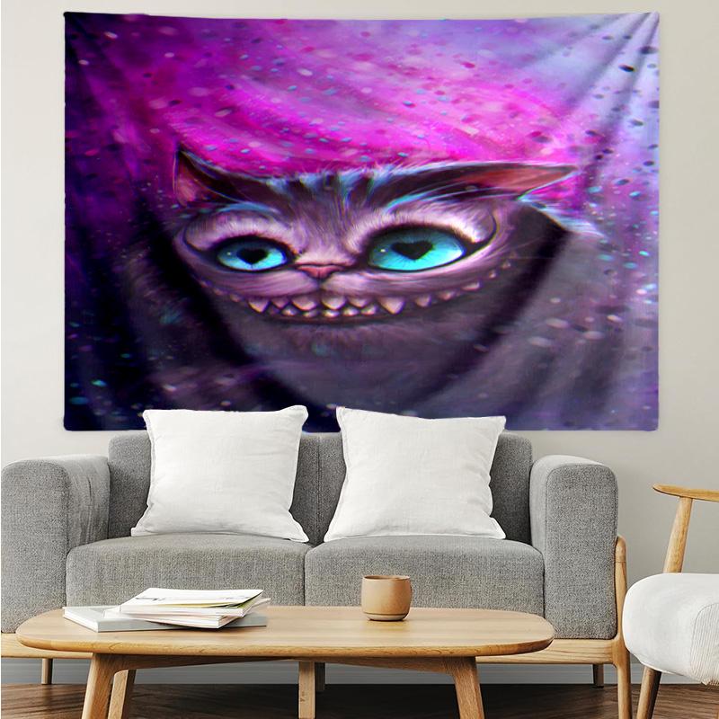 wonderland Smile Cat Tapestry Hanging for Bedroom,Livingroom, Playroom,Decor Art Room Wall Tapestry Holiday and Birthday Gifts