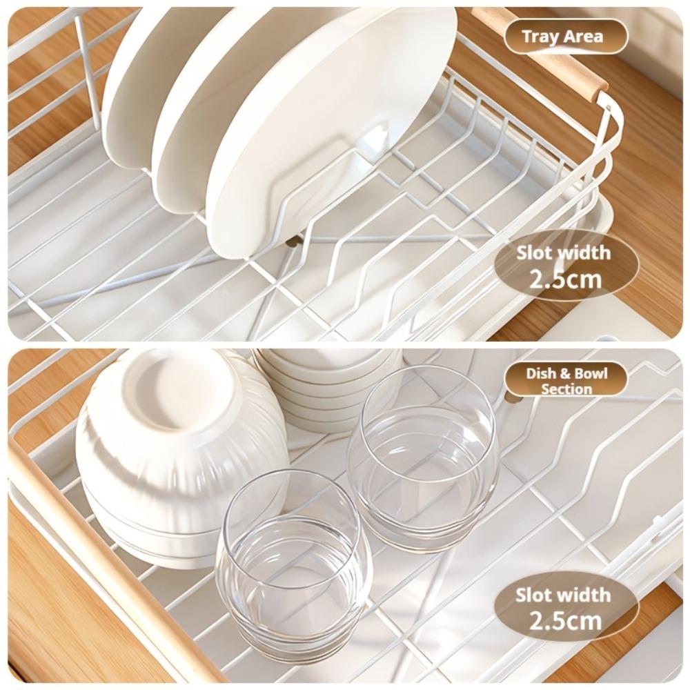 Space-saving Sink Dish Storage Basket Double-layer Plate Rack Kitchen Dish Drainer  Home