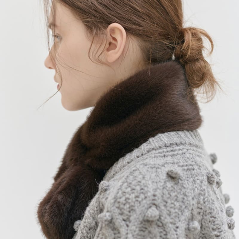 NILBY P 24WN petit fur muffler [4colors]