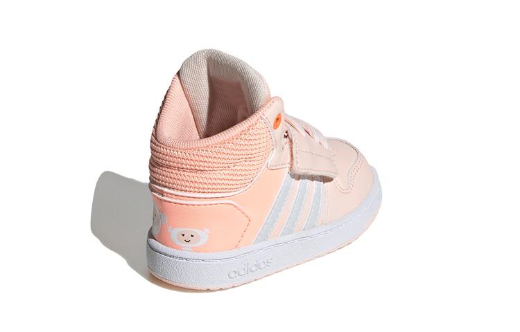Adidas Neo Hoops 2.0 Mid I Slip Resistant Slip Resistant Mid top Toddler Shoes Pink White Infant And Toddler FW4924