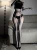 Diary of the same black silk pantyhose integrated suspender anti-hook floating shadow engraved on all sides oil-shiny stockings sexy CL others