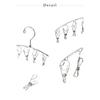 KUENTAI Stainless Steel Hanger with Pegs, Rotating Hooks, 10 Pegs Included, 45cm, Laundry Storage, Clothes Drying Hanger, Space-Saving, Slim Type (Set