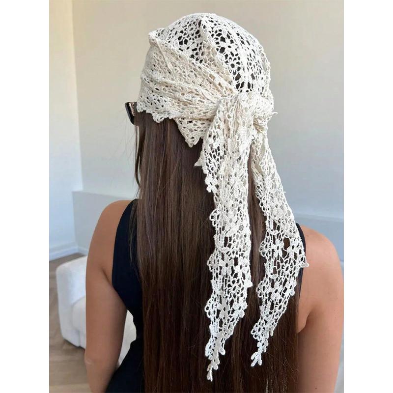Damen Blumenspitze Schal & Kopftuch Geeignet für Strandparty Formelle Anlässe Damen Bandana Sommer Outfits Strand Haarschmuck