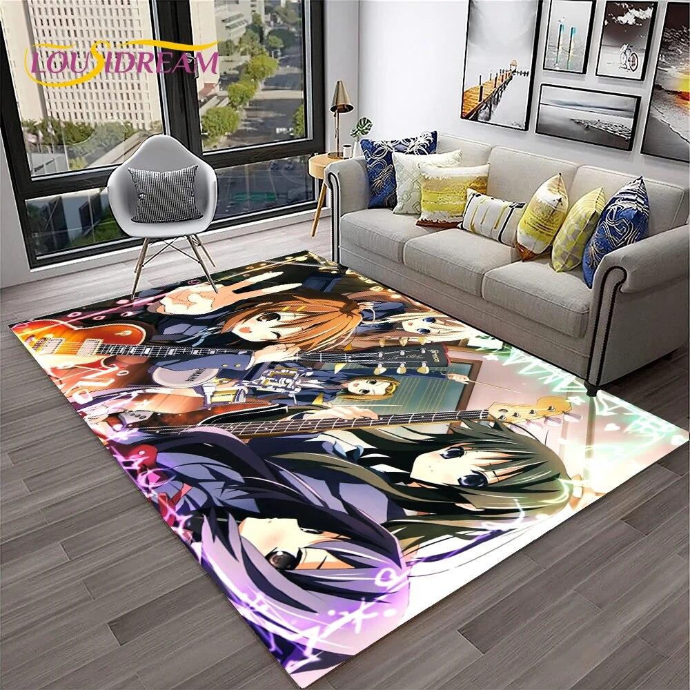 Cute Lolita K-ON Kawaii Girls Cartoon Carpet Rug for Home Living Room Bedroom Sofa Doormat Decor,kid Area Rug Non-slip Floor Mat
