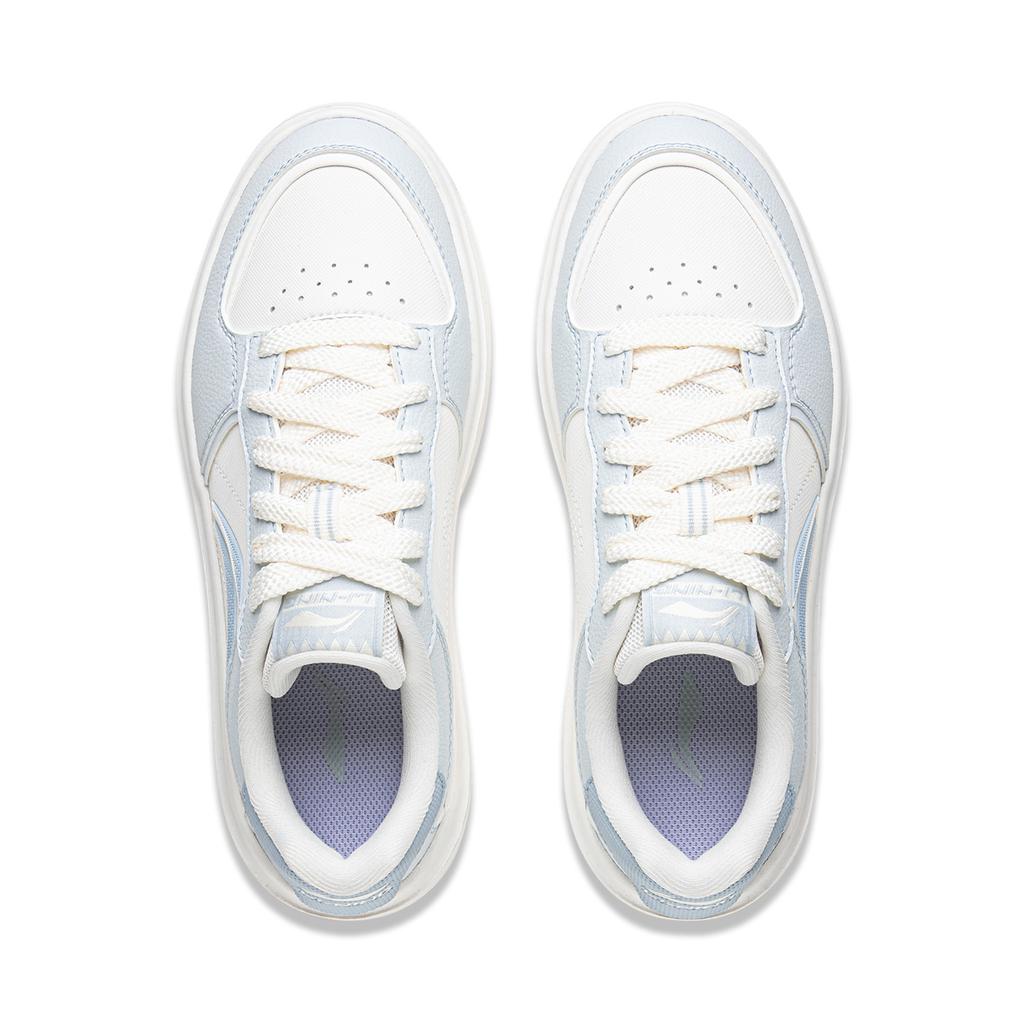 Li Ning Lantern Festival Synthetic Leather Abrasion Resistant Breathable Low top Skateboard Shoes Women's Blue White AGCV316-2