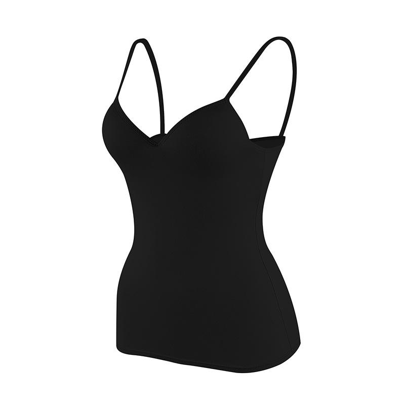 Women's Sexy Deep V Modal Camisole with Fixed Cups and Beautiful Back Design