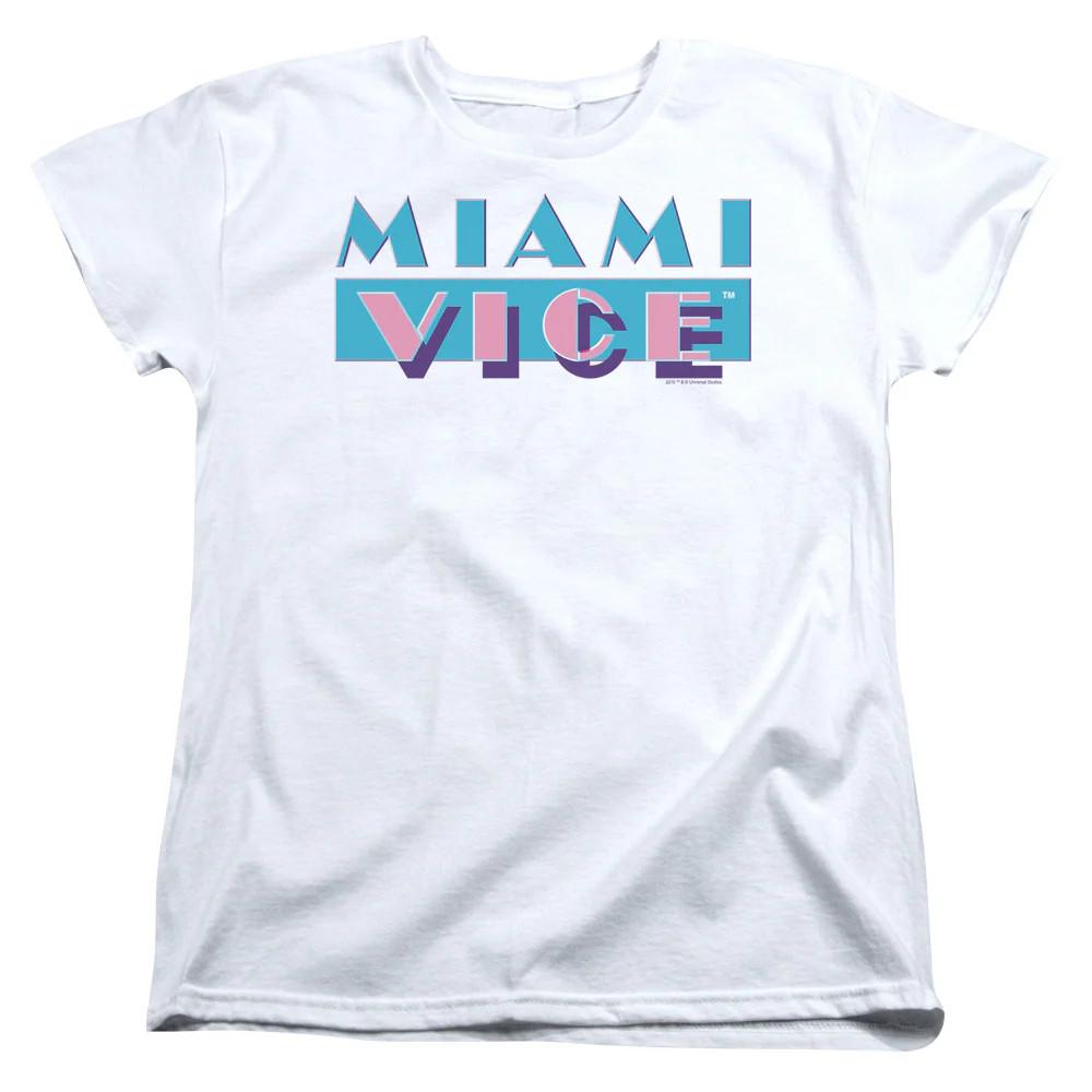 

Miami Vice Logo Womens T Shirt White 4XL