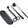 4Pcs/set Candle Wick Trimmer Scissors Extinguisher Hooks Candle Accessories with Tray Stainless Steel Wick Trimmer Dipper Tool