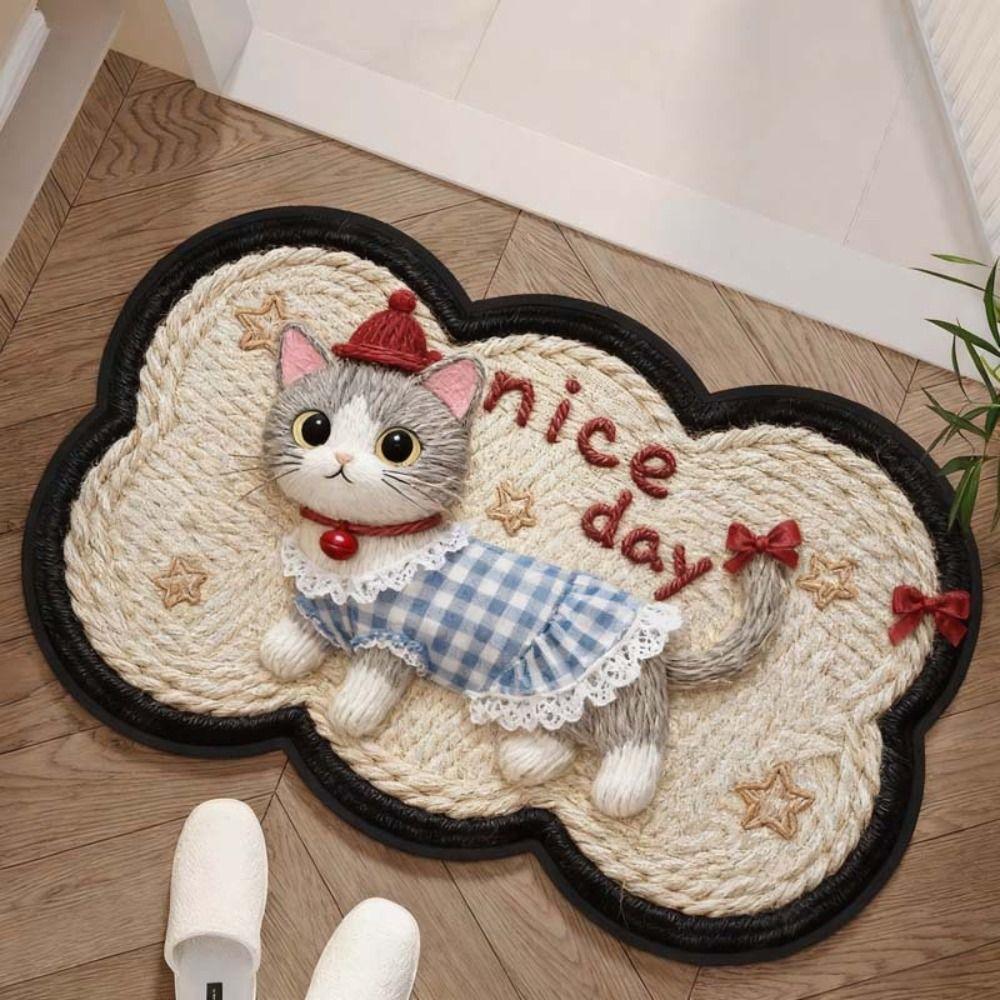 New 40*60cm Bath Mat Non-slip Backing Water Absorption Pony Door Mat Dirt-scraping Surface Household Carpets Home Decoration