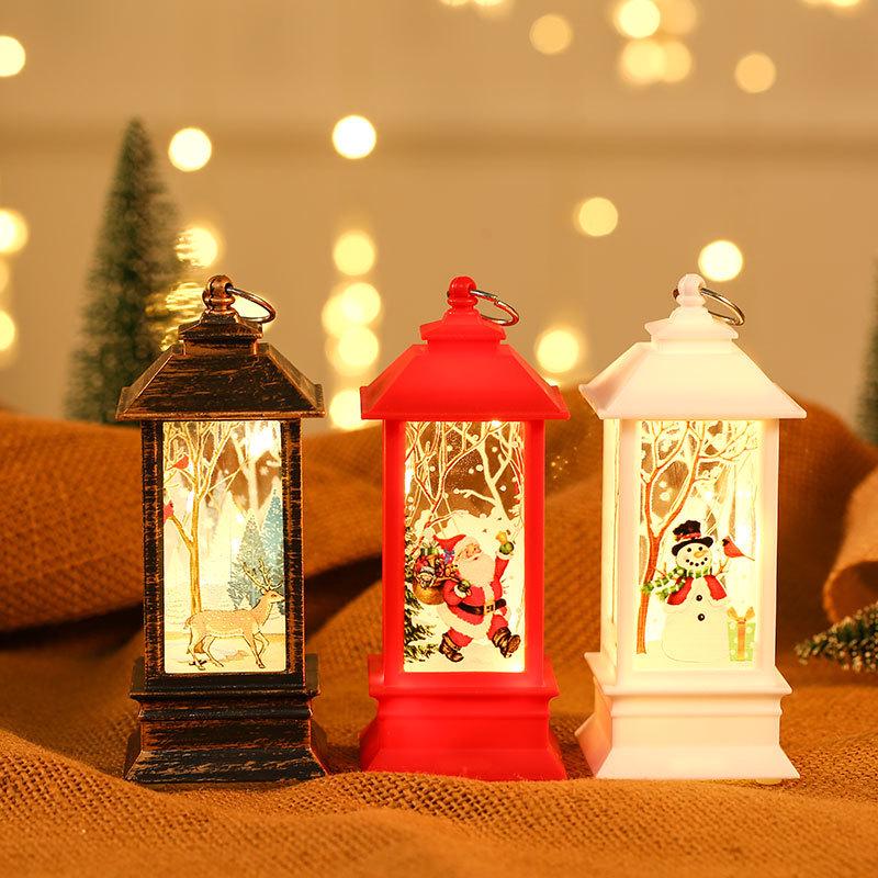 LED Small Luminous Christmas Oil Lamp Ornament - Old Man Design for Children's Gifts & Party Decorations
