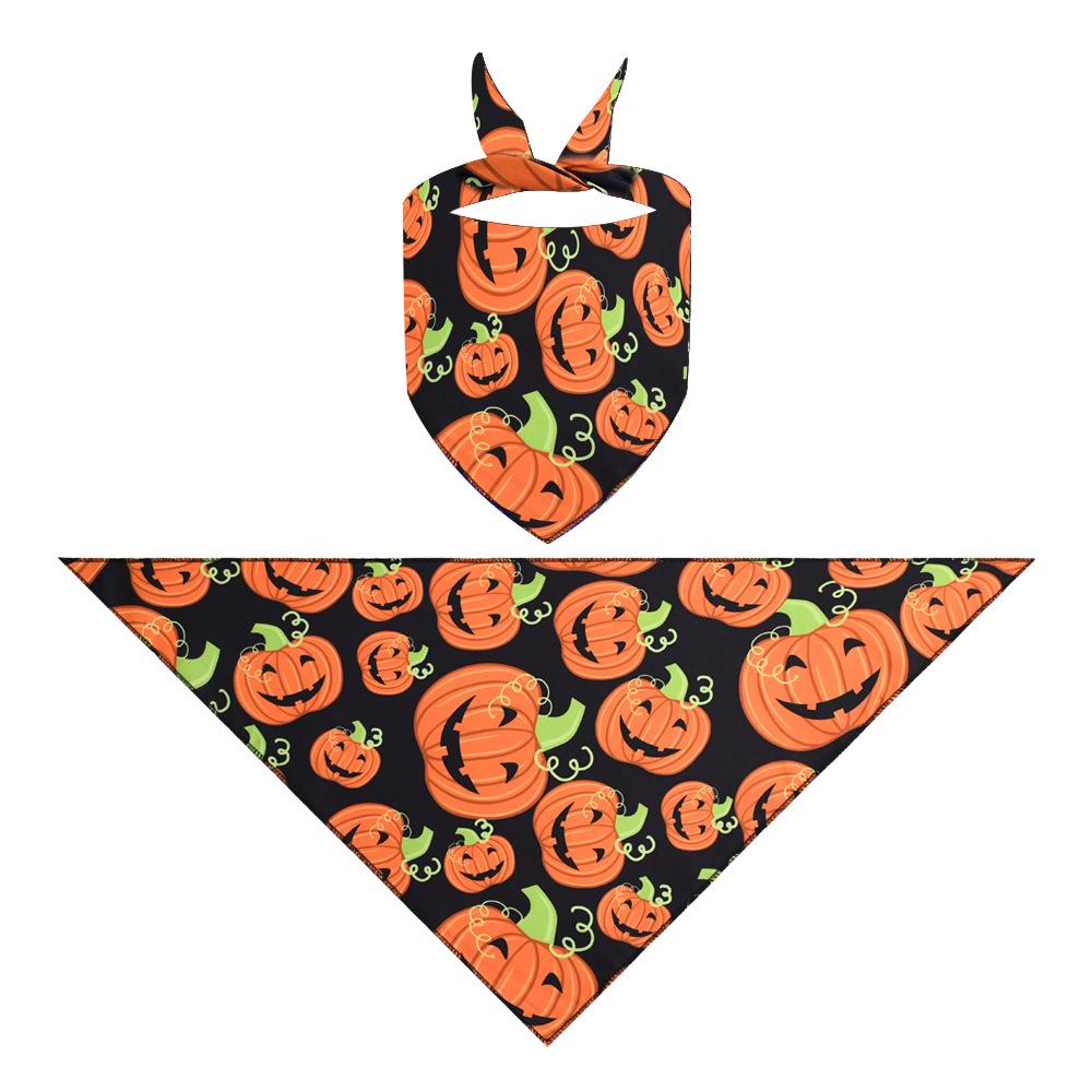 Dog Drool Bib Halloween Ghost Festival Bib Pumpkin Spider Cat Dog Universal Pet Funny Small Medium Large Dog Triangle Scarf