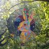360 Rotating Metal Wind Chime with Colorful Rabbit Design Outdoor Garden Decor for Thanksgiving Christmas Halloween Home Decor Gift